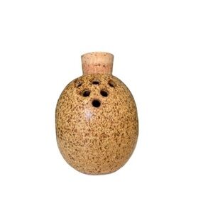 HANDMADE Pottery Parmesan Cheese Shaker with Cork Stop Tan Brown Speckle Glaze